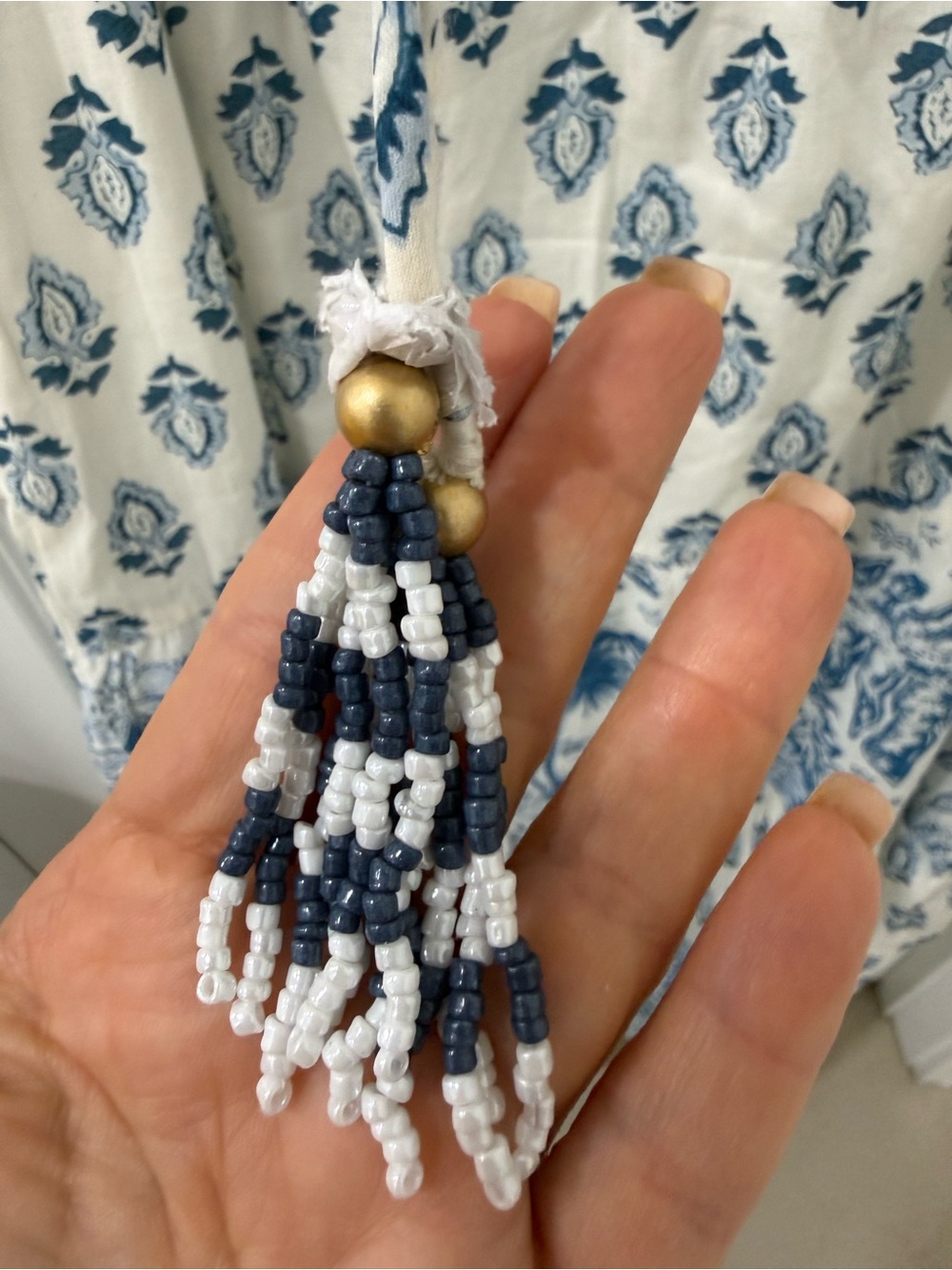 Calypso St. Barth Blue and Cream Floral Tiered Maxi Dress - Picture 7 of 7